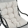 thumbnail image 6 of Belle Country 3 Piece Outdoor Patio Lounge Set with Curved Wicker Lounge Chair, Ottoman, and End Table, Cushions, Beige+Black, 6 of 18