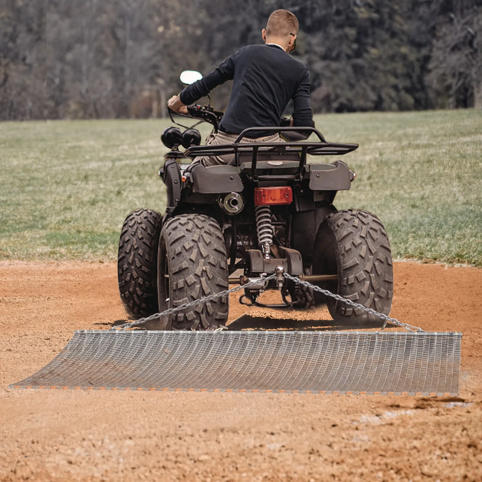 RVNI 6' x 3' Drag Mat Heavy Duty Zinc & Steel Mesh Field Surface Leveling for ATV UTV