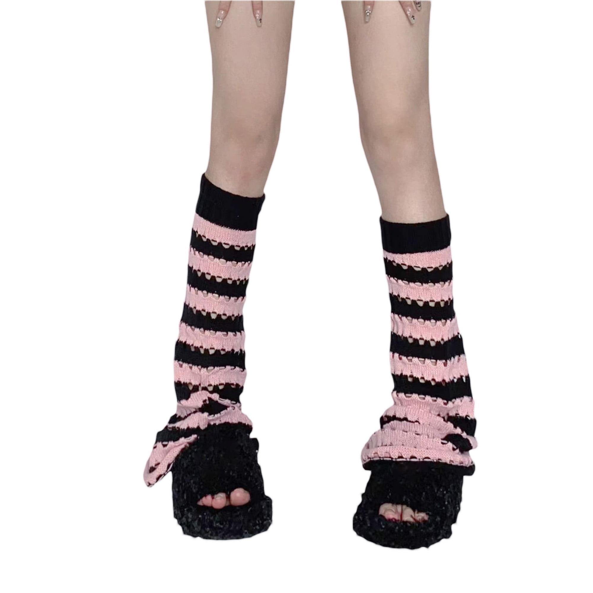 Leg Warmers For Ascergery Women 80s 90s Goth Leg Warmer Girls Kawaii  Japanese Style Knit A