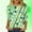 #0322-Green, variant on Uootdi St Patricks Day 3/4 Sleeve Shirt for Women Plus Size Funny Cute Saints Patrick's Tops Irish Shamrocks Printed Outfit Gift