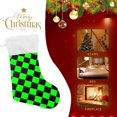 thumbnail image 4 of Coolnut 2 Pack Christmas Stockings 17.7 Inches Black and Green Squares Large Size Xmas Cable Stocking Gifts & Decorations for Family Holiday Xmas Party, 4 of 6