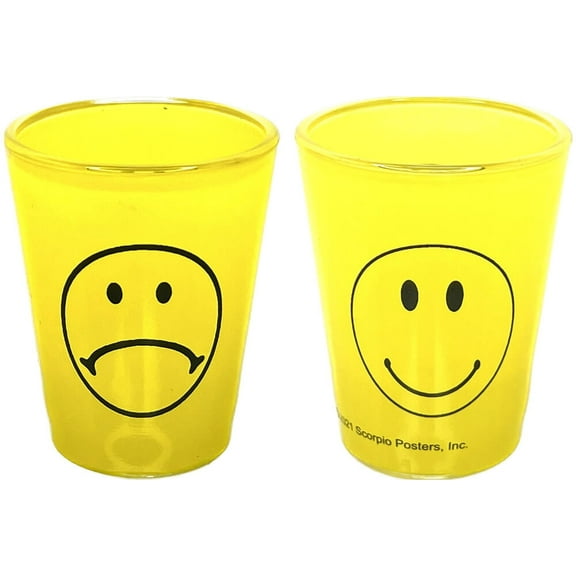 Smiley - 2oz Novelty Shot Glass - 2 Piece Set