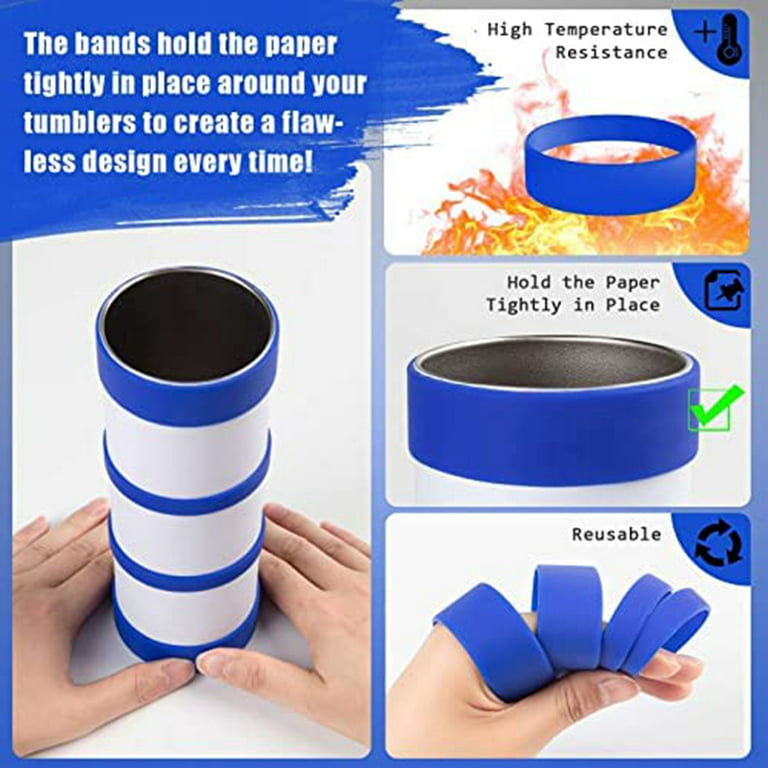 Silicone Bands for Sublimation Tumbler for 20/30 oz Sublimation Blanks  Skinny Tumbler, Tight-Fitting, Heat-Resistant, Prevent Ghosting Rubber  Bands