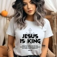 thumbnail image 2 of Jesus Is King T-Shirt | Christian Cross Graphic Bible Verse Tee, Navy, Size M, 2 of 6