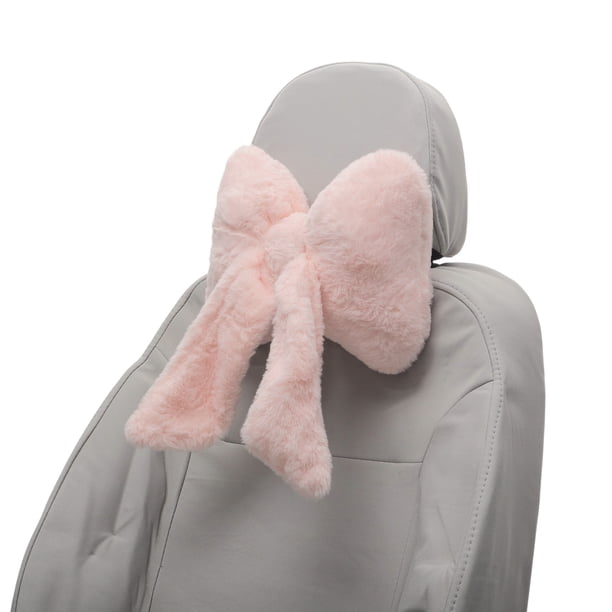 Almohada para reposacabezas de coche Unique Bargains, ergonómica y cómoda, soporte para el cuello, espuma viscoelástica, rosa, 2 piezas para viajar.