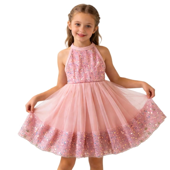 Amidoa Girls Summer Dress Dresses Tulle Sleeveless Casual Sundress for Girl's
