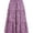 Purple Flower, variant on Women's High Elastic Waist Midi Skirt, Versatile for Spring and Fall, Front Knot Flowy Ruffle Botanical Print