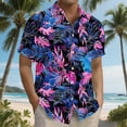 thumbnail image 3 of Kilaqueen Men's Hawaiian Shirt Short Sleeve Button Down Lapel Shirt Tropical Floral Beach Vacation Summer Pullover Party Holiday Shirt, 3 of 6