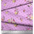 thumbnail image 3 of Soimoi Pink Rayon Fabric Leaves,Small Circle & Floral Print Fabric by Yard 56 Inch Wide, 3 of 3