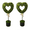 2 Pcs Openwork Green, variant on DAMAI 32" Boxwood Heart with Bow Topiary, Valentine's Day Heart Shaped Topiary Trees with Bow, Artificial Greenery Decorations Heart Ball Planter Pots, Faux Plant for Indoor & Home Decor(1 Pcs)