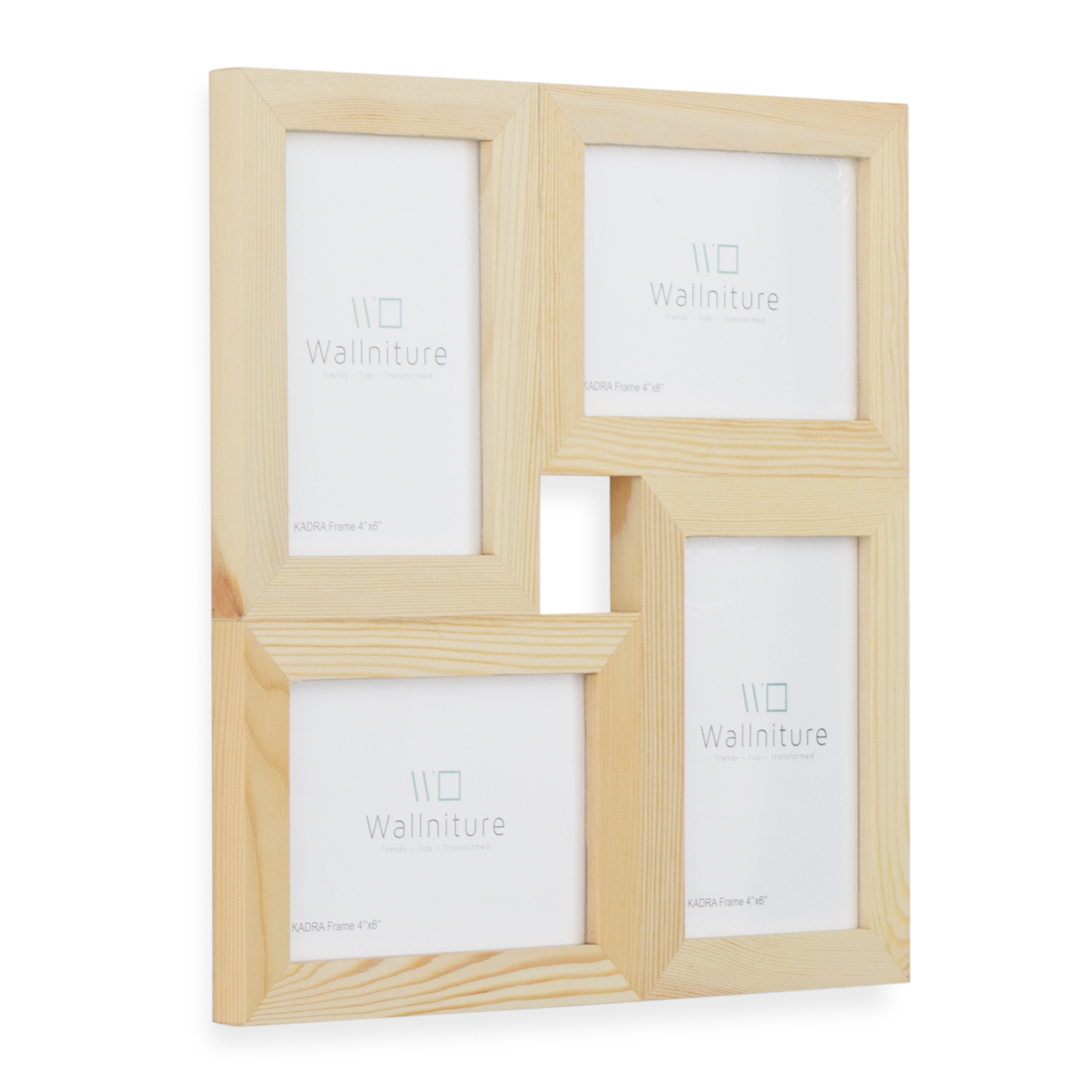 Wallniture Kadra 4 Opening 4x6 Inch Photo Collage Wood Picture Frame