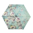 thumbnail image 2 of de lluvia de 6 costillas, tres plegables, impermeables, personales manuales Verde con revestimiento Yuyangstore Paraguas plegables, 2 of 8