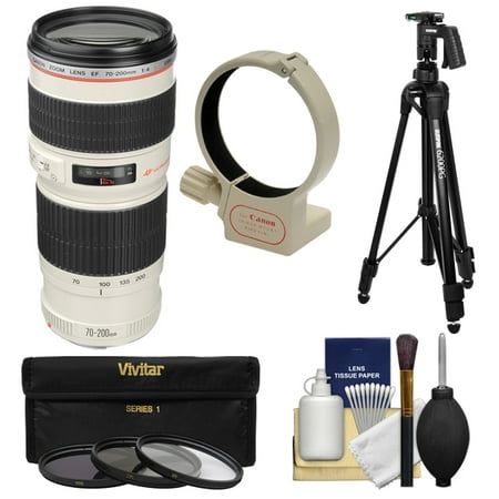 Lens Protection Ring - Canon EF 70-200mm f/4 L USM Zoom Lens with Tripod + Ring Collar + 3 UV/CPL/ND8 Filters + Kit for EOS 6D, 70D, 5D Mark II III, Rebel T3, T3i, T4i, T5, T5i, SL1 DSLR Cameras