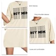 thumbnail image 5 of Blusa extragrande XXL color amarillo claro, cuello redondo, estampado de letras, mangas cortas, hombros caídos, estilo informal, 5 of 5