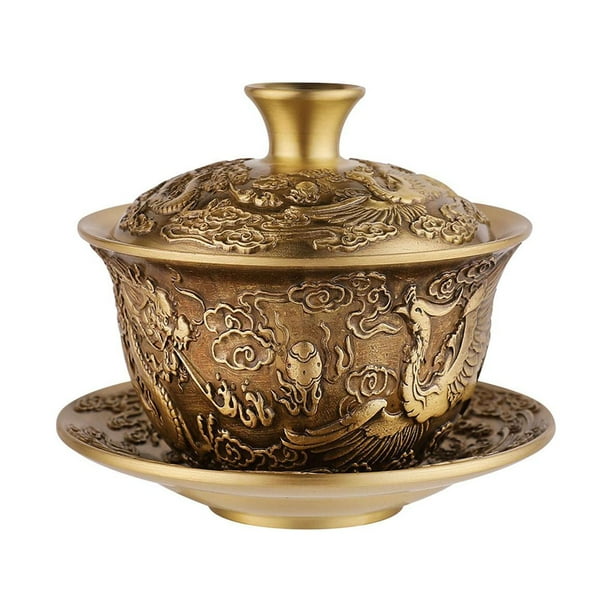 Juego de tazas de té y café de latón con tapa, vaso para beber, juego de taza de té y platillo, taza para beber y platillo para bebidas, restaurantes,