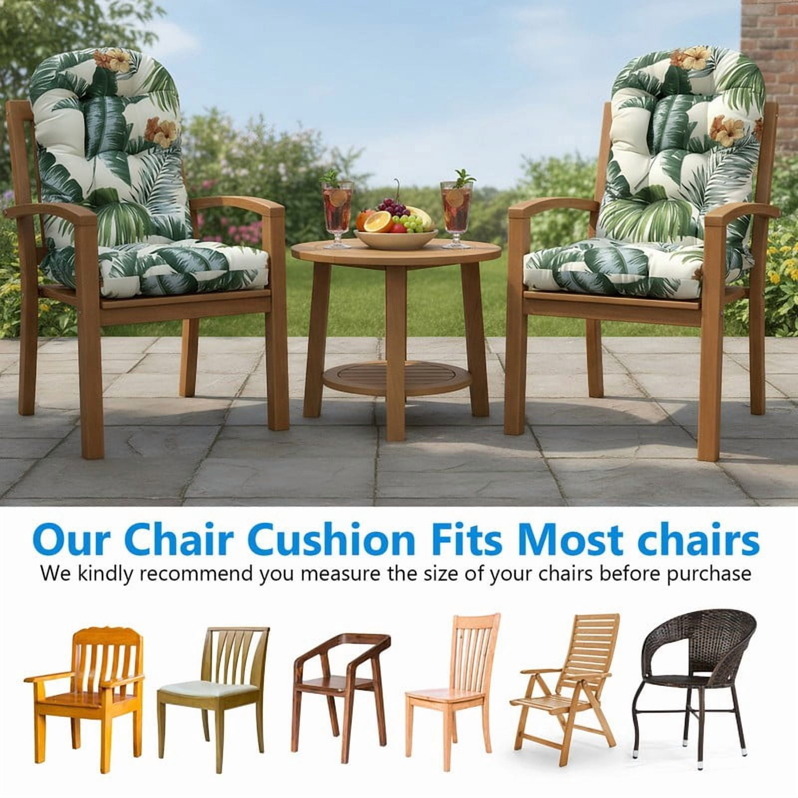 GKXLH Outdoor Adirondack Chair Cushions, Water Resistant Patio Rocking Chair Cushion, Non-Slip High Back Patio Pads with Ties (43" x 19" x 3", Hawaiian, 1 Pack)