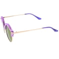 thumbnail image 4 of zeroUV - Round Transparent Half-Frame Cutout Mirror Flat Lens Cat Eye Sunglasses 51mm - 51mm, 4 of 5