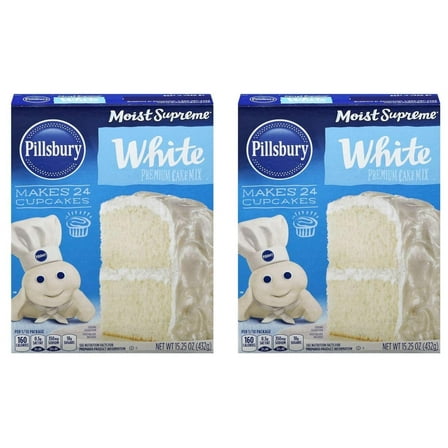 ( 2 Pack ) Pillsbury Cake Mix Moist Supreme Classic White, 15.25 oz