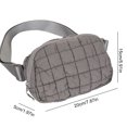 thumbnail image 2 of Riñonera acolchada para mujer, suave, acolchada, con frunces, para deporte (gris), 2 of 9