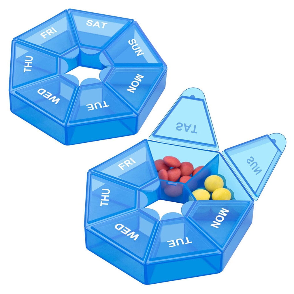SHIMOYAMA 7 Days Weekly Pill Case Medicine Tablet Holder Pillbox Dispenser  Medicine Cabinet Wall Storage Organizer Container