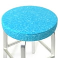 thumbnail image 3 of Xecao's Sky Blue Glitter Print Stool Covers offer stylish, washable protection for PU round bar stools, perfect for home or commercial use., 3 of 7