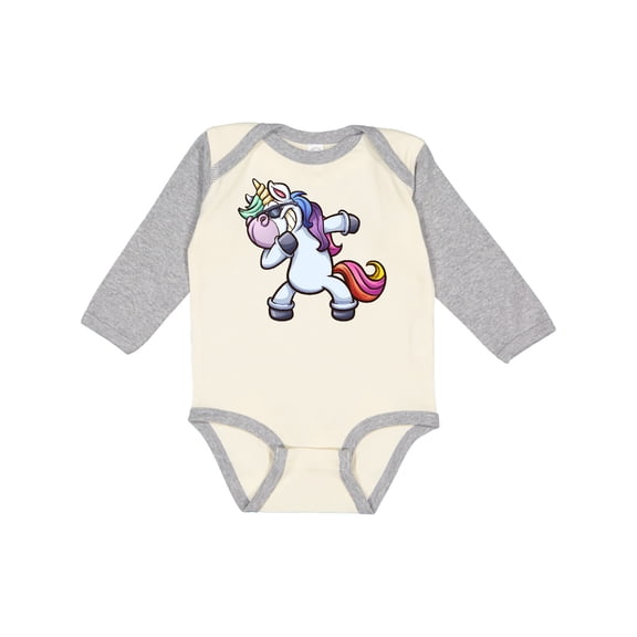 Inktastic Dabbing Unicorn Boys or Girls Long Sleeve Baby Bodysuit