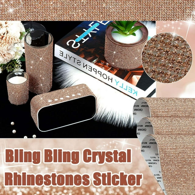 Cqxid Stickers Under $5 Crystal Flatback Rhinestones Glue Fix Bling Bling Crystal Rhinestones Sticker DIY Car Decoration Sticker