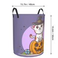 thumbnail image 4 of DouZhe Waterproof Collapsible Large Laundry Baskets, Halloween Cute Cat Pumpkin Prints Circular Hamper with Handles, 4 of 7