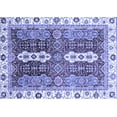 thumbnail image 1 of Ahgly Company Machine Washable Indoor Rectangle Abstract Blue Modern Area Rugs, 5' x 8', 1 of 4