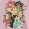 thumbnail image 2 of Girl's Disney Princess Pets Distressed  Graphic Tee Light Pink Large, 2 of 4