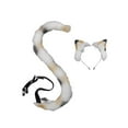 thumbnail image 3 of Conjunto de orejas y cola de gato, decoración de cosplay, accesorios para disfraz, tocado, regalo para gato Camello negro blanco, 3 of 9