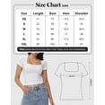 thumbnail image 3 of Women's Square Neck Short Sleeve T-Shirt Double Lined Basic Slim Fit Tee for Casual Wear, 3 of 5