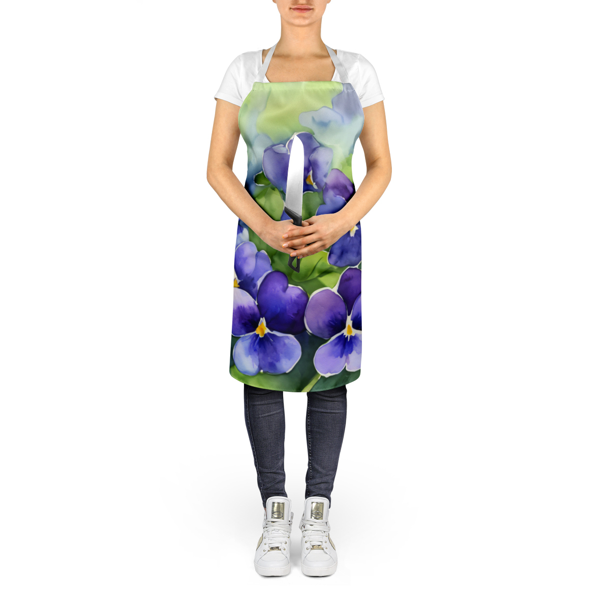 Wyoming Indian Paintbrush in Watercolor Apron