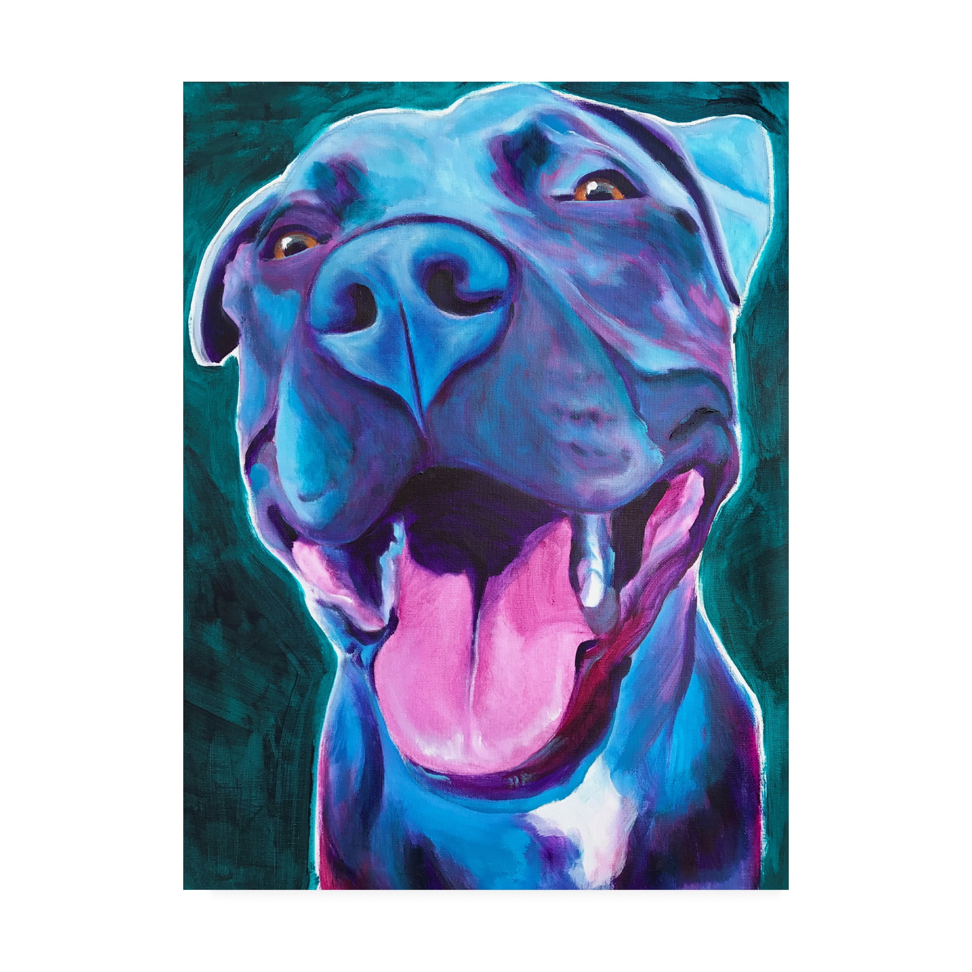 Trademark Fine Art 'Pit Bull Sky Blue' Canvas Art by DawgArt Walmart