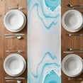 thumbnail image 6 of Blue Waves Abstract Table Runner - 90 Inch Long, Kitchen Dining Table Runner Dresser Scarves, Modern Water Ripple Striped Farmhouse Decor for Coffee Tables Wedding Party Banquet, 6 of 8
