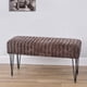 thumbnail image 2 of HOME SOFT THINGS OTOMAN/TABURETE SUPER SUAVE DE PIEL SINTÉTICA. OTOMAN TAPIZADO PARA REPOSAPIÉS CON PATAS DE METAL NEGRO Y ASIENTO ACOLCHADO. 116X40X55CM, CHOCOLATE, 2 of 5