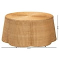 thumbnail image 7 of Pemberly Row Contemporary Bohemian Honey Scallop Rattan Coffee Table, 7 of 7