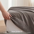 thumbnail image 6 of U by Bedsure Twin-XL Sheets Set, 4 Pieces Deep Pockets Cooling Soft Polyester Microfiber Bed Sheets Set, Taupe, 6 of 10