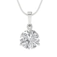 thumbnail image 4 of Clara Pucci 14K White Solid Hypoallergenic Gold 2Ct Synthetic Moissanite Round Brilliant Cut Solitaire Designer Necklace Pendant For April, 4 of 7