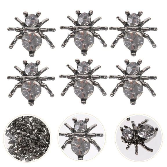 LEDMOMO 100Pcs Creative Spider Nail Charms Lightweight Alloy for Manicure and Nail Decor