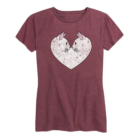 Instant Message - Cat Heart - - Women's Short Sleeve Graphic T-Shirt