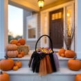 thumbnail image 6 of Halloween Basket Mesh Candy Bag 7.9x7.5x7.9in with Bow for Trick or Treat Party Spooky Props Storage Decor by OVFUIZ, 6 of 7