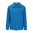 thumbnail image 3 of MeetoTime Women's Sweatshirt Fall Casual Textured Long Sleeve Tops 1/4 Quarter Zip Sweatshirt, 3 of 7