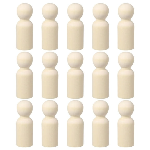 15 Pack Wood Peg, 2 Inch Boy-Shape Wooden Peg People, Unfinished Wooden Peg People Bodies Figures for DIY Art Craft Painting