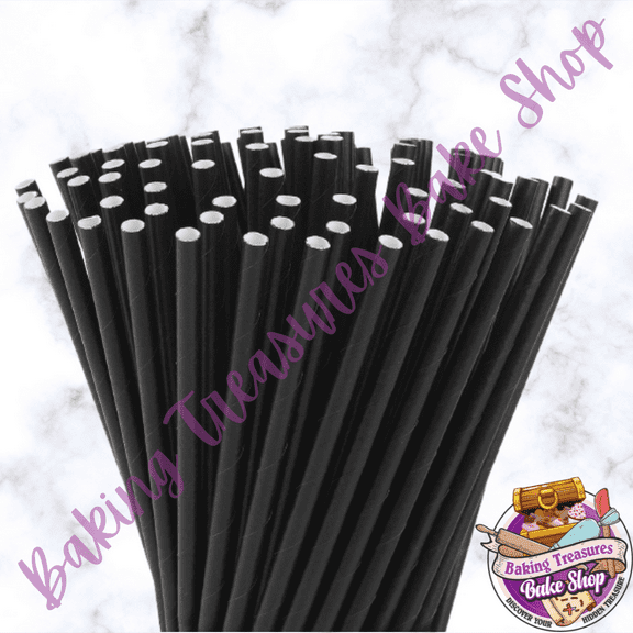 BLACK PAPER STRAWS