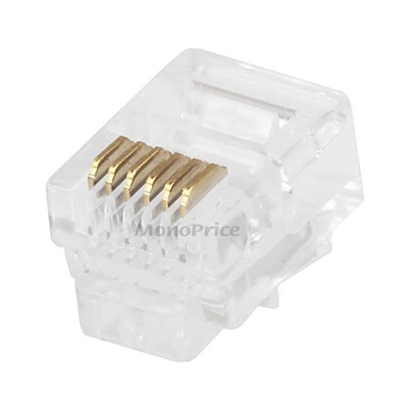 UPC: 0844660072713 | Monoprice RJ-12 6P6C Plug Round Solid Connector 107271