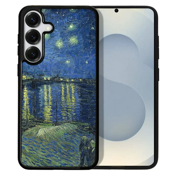 WIRESTER Shockproof Soft Rubber Cover Case for Samsung Galaxy S25 6.2" 2025, Starry Night Over The Rhone