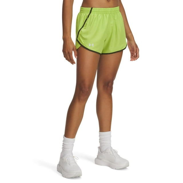 Pantalones cortos Under Armour Fly de mujer, color verde XXL
