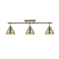 thumbnail image 5 of Golden Lighting Duncan - Three Light Semi-Flush Mount, Aged Brass Finish with Blue Shade, 5 of 5