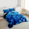 thumbnail image 3 of Homewish Futuristic Cubes 3 Pieces Queen Comforter Set For Teens Adults,Geometric Plaid Grid Ultra Soft Bedding Sets,Abstract Vintage Aesthetic Bedding Comforter Set,Ultra Soft Home Decor,Reversible, 3 of 8